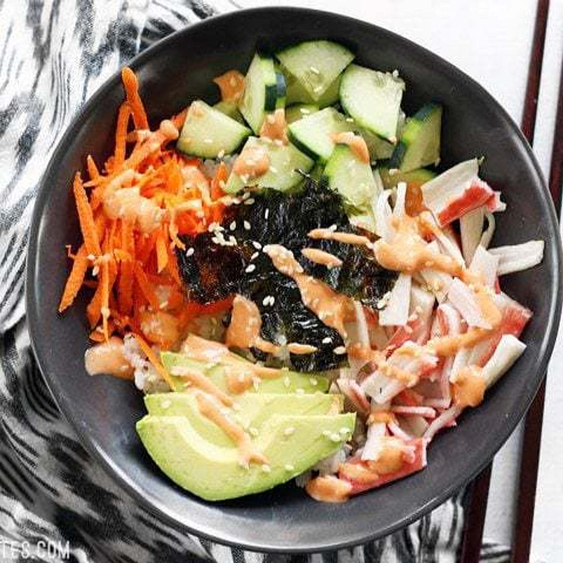 Sushi Bowls with Sriracha Mayo