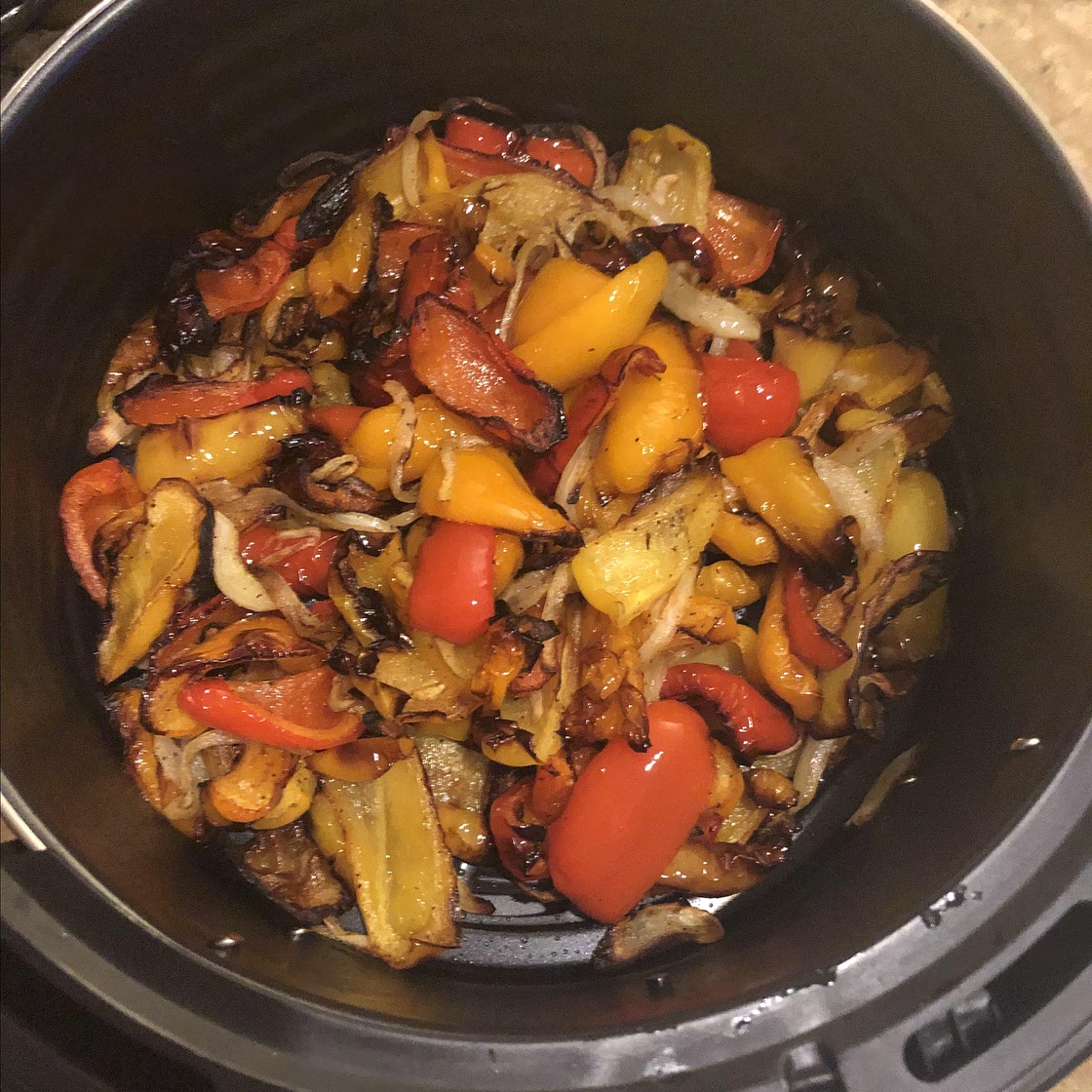 Air-Fried Roasted Sweet Peppers and Onions