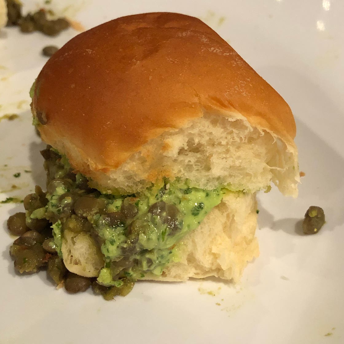 Spicy Lentil Sloppy Joes, with Green Chili Chutney