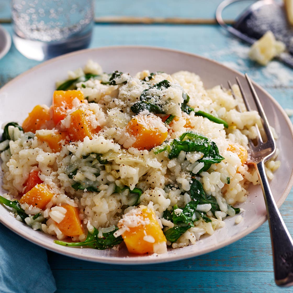 Microwave butternut squash risotto