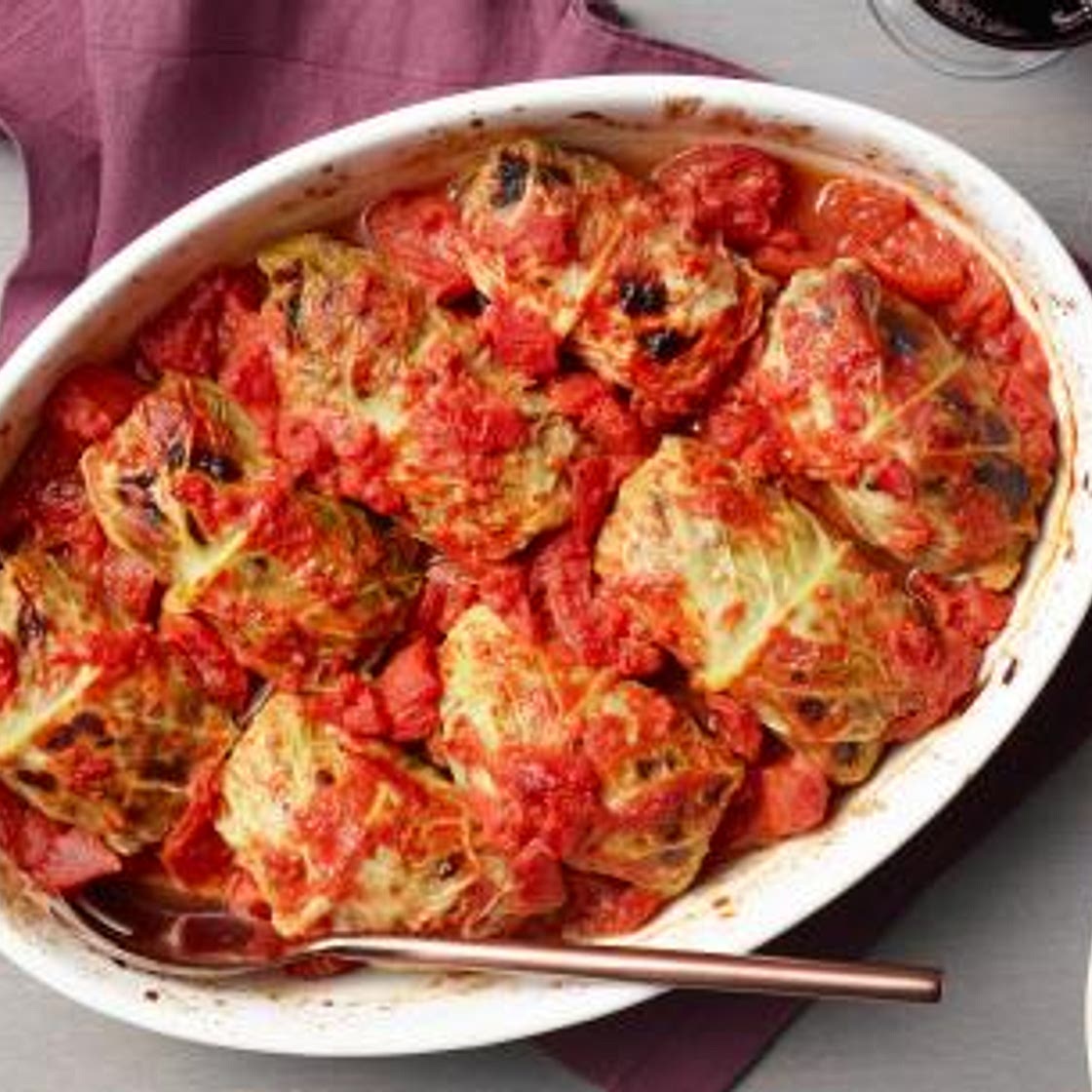 Stuffed Cabbage with Tomato Sauce