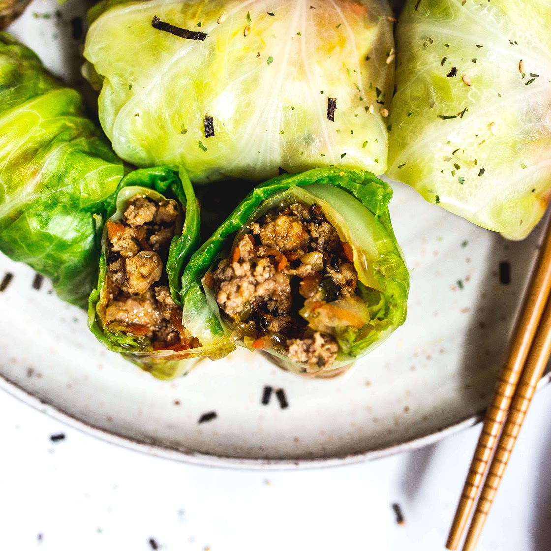 Paleo Cabbage Rolls - Dim Sum Style