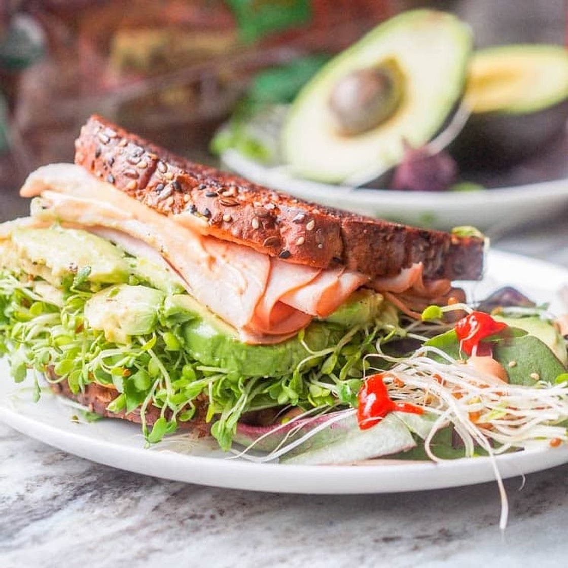 Turkey Avocado Sandwich with Sriracha Aioli Recipe {GF, DF}