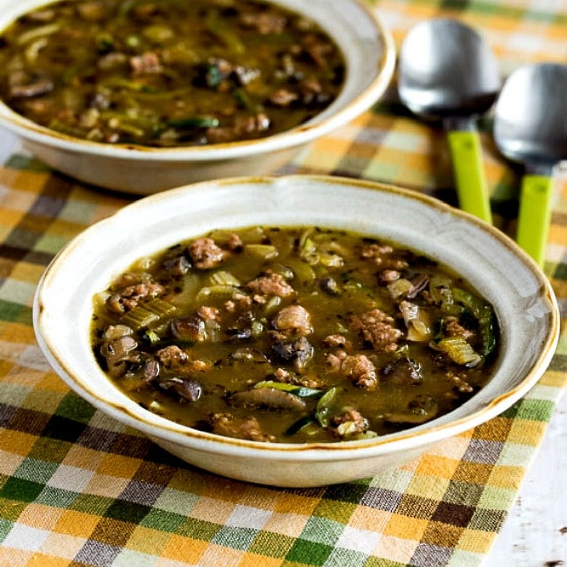 Turkey Mushroom Soup with Zucchini