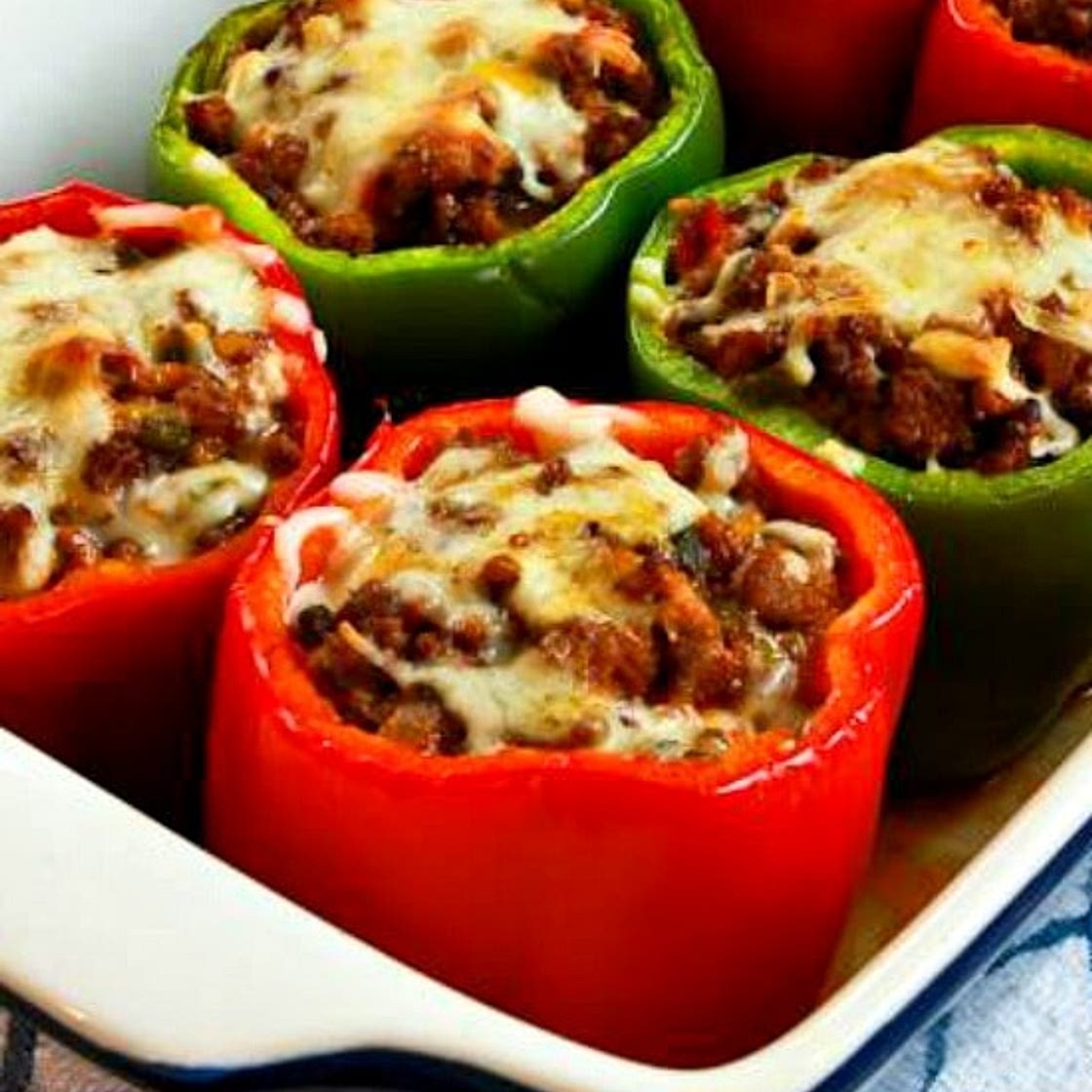 Stuffed Peppers with Italian Sausage and Ground Beef