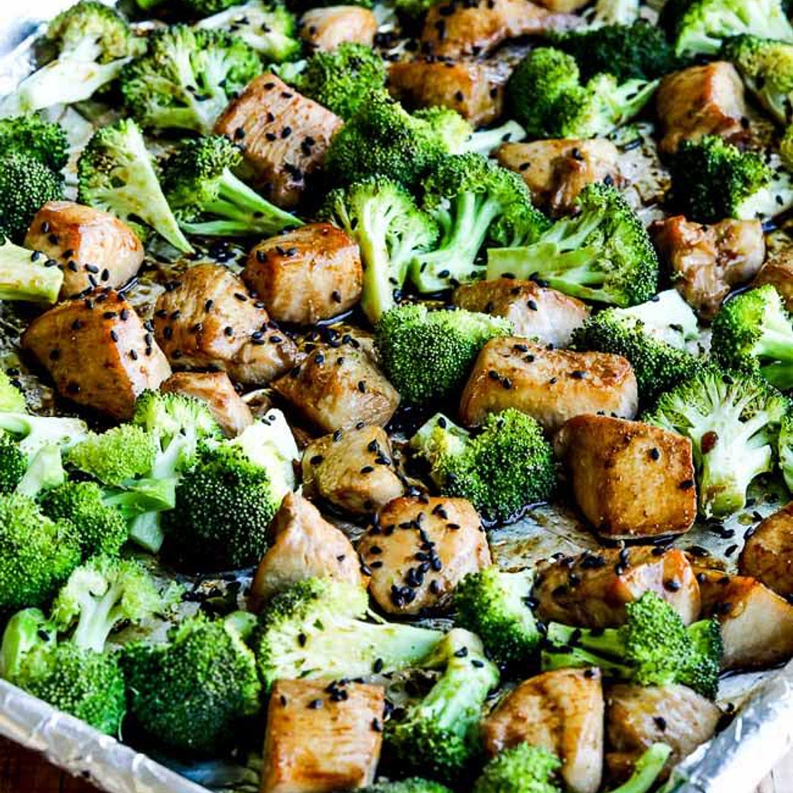 Sesame Chicken and Broccoli Sheet Pan Meal