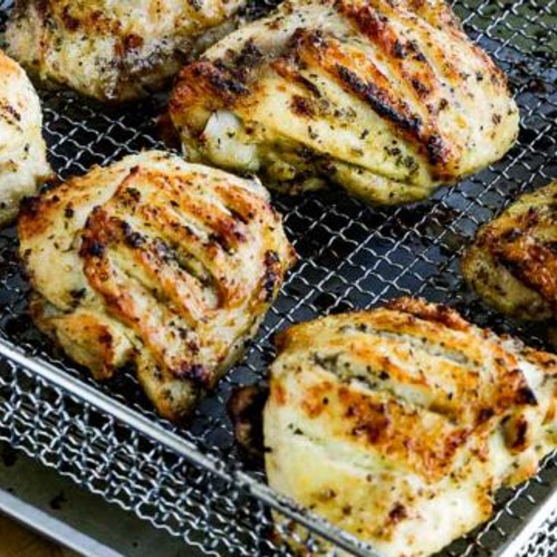 Low-Carb Herb-Marinated Air Fryer (or Oven) Chicken Thighs
