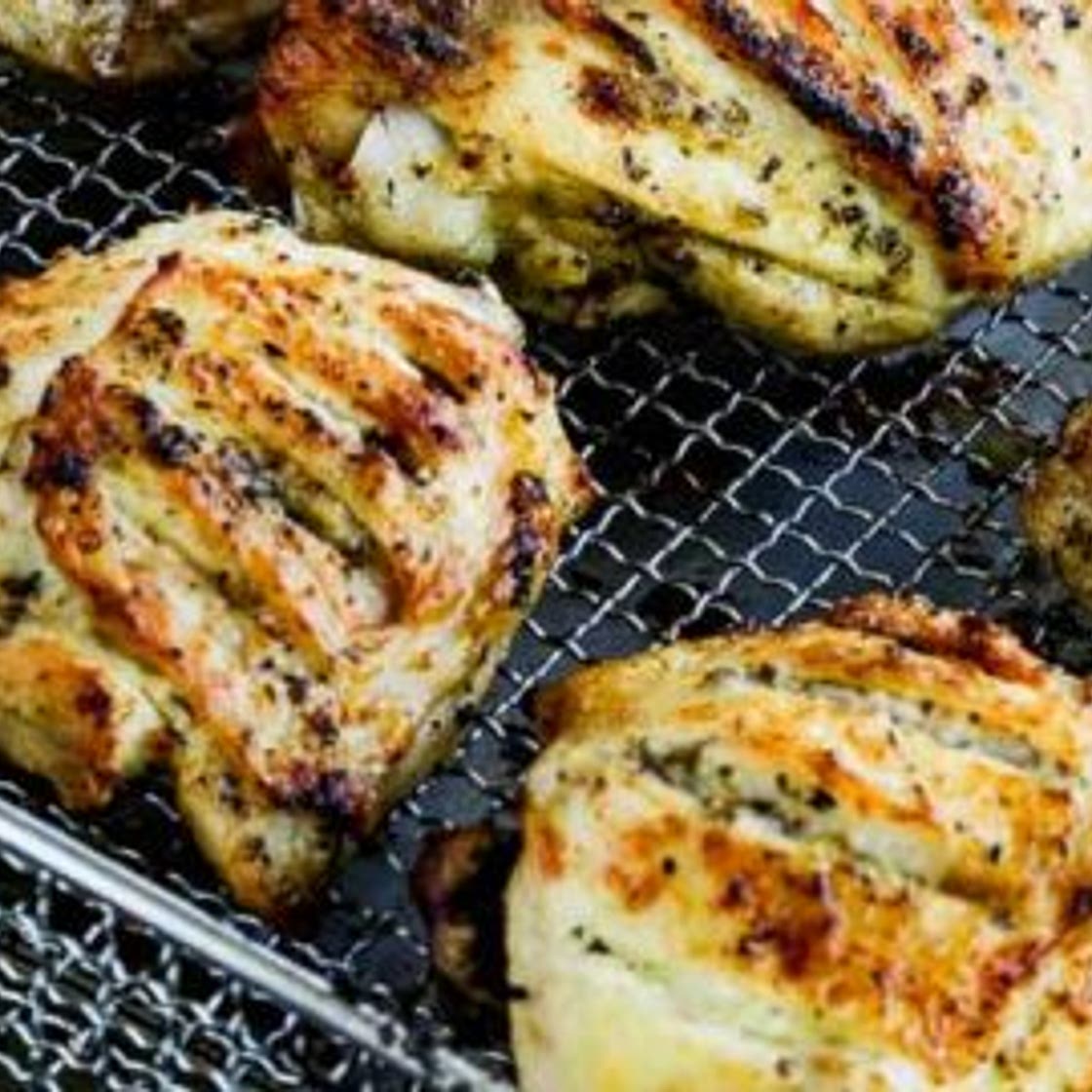 Low-Carb Herb-Marinated Air Fryer (or Oven) Chicken Thighs