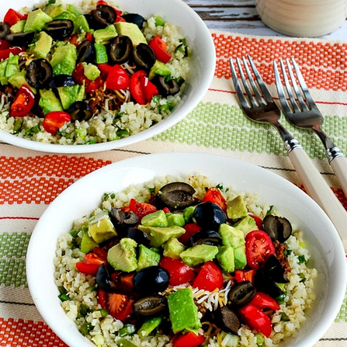 Ground Beef Cauliflower Rice Taco Bowls