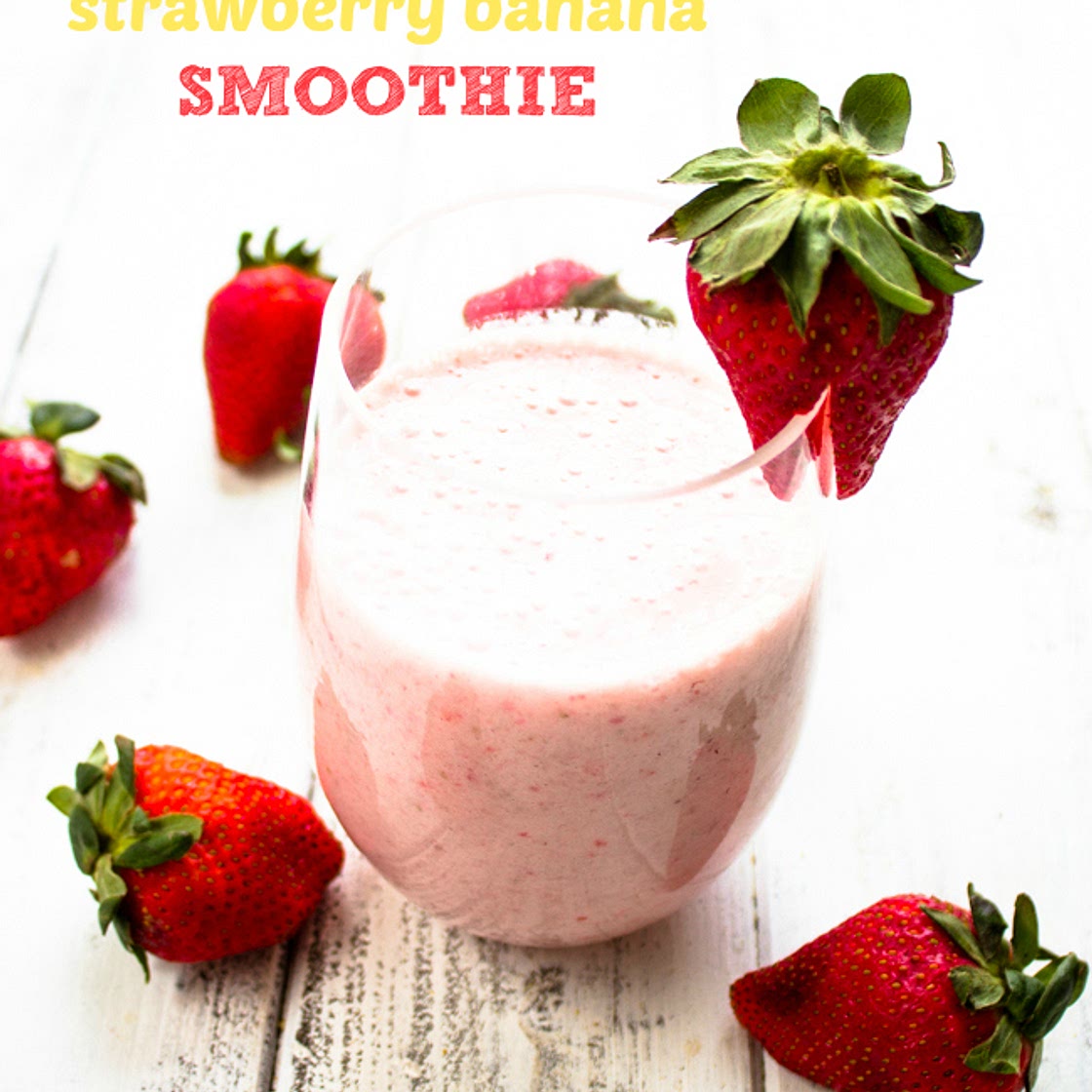 3 Ingredient strawberry banana smoothie