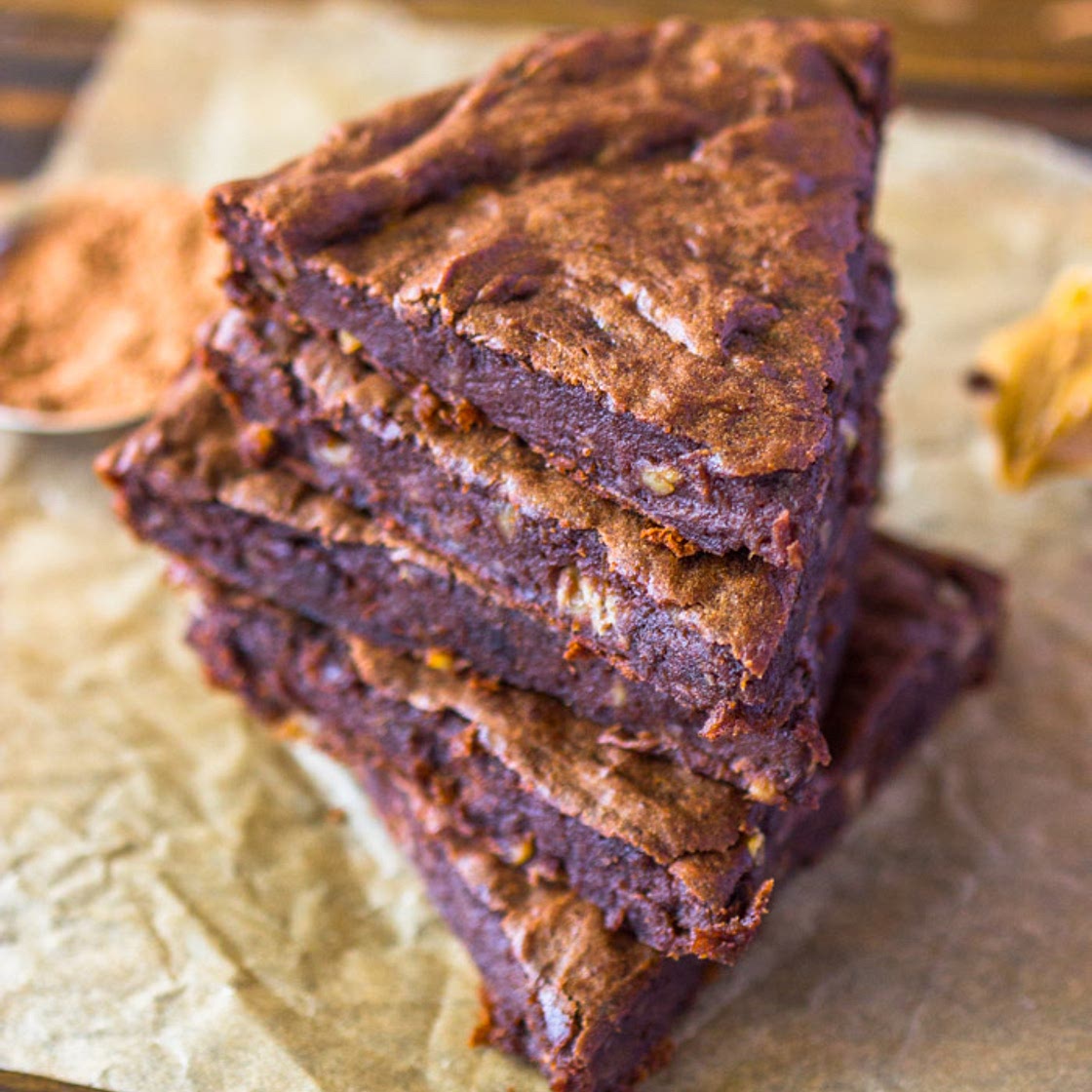 4 Ingredient Fudge Protein Brownies (Vegan, Gluten-free, Paleo)
