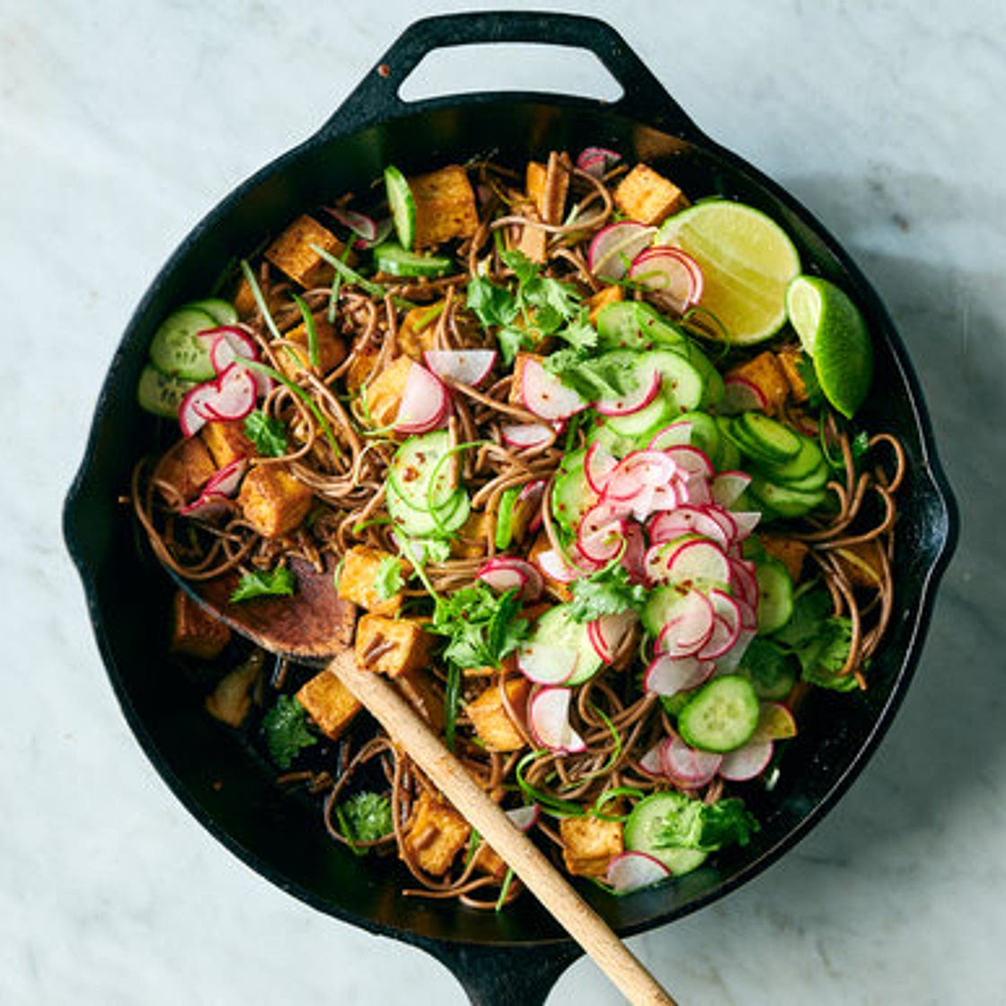 Sweet and Spicy Tofu With Soba Noodles