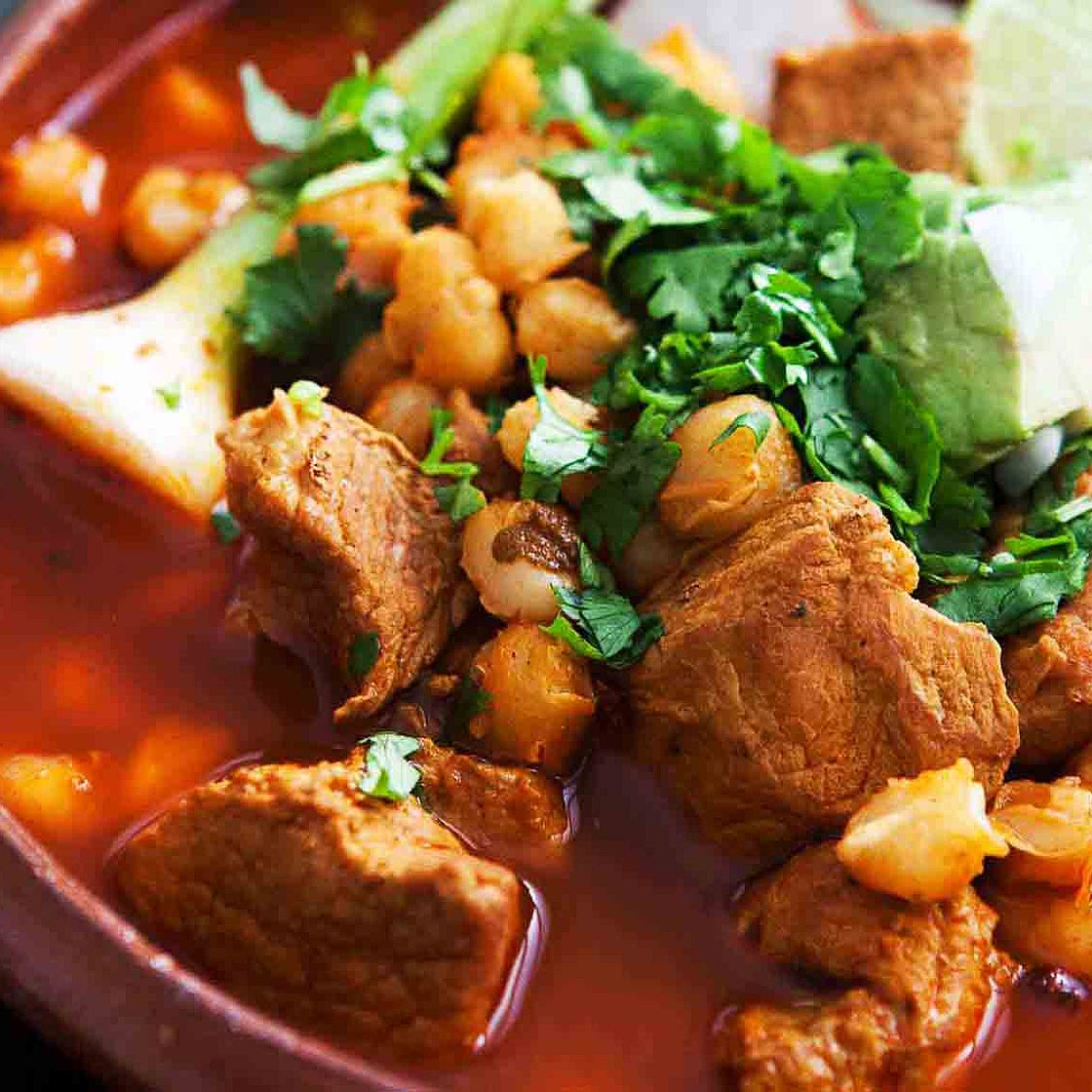 Pozole Rojo (Mexican Pork and Hominy Stew)