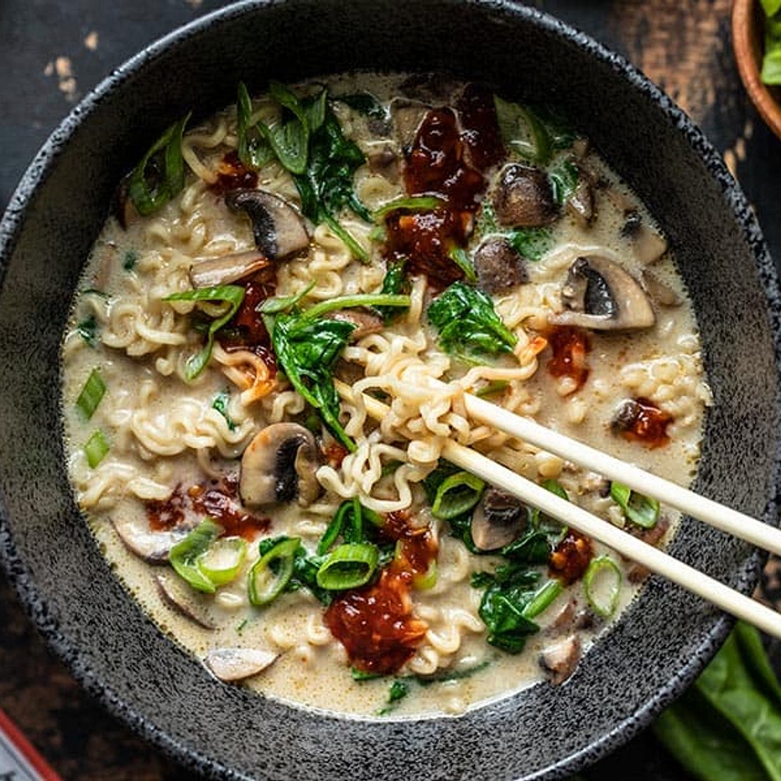 Vegan Creamy Mushroom Ramen
