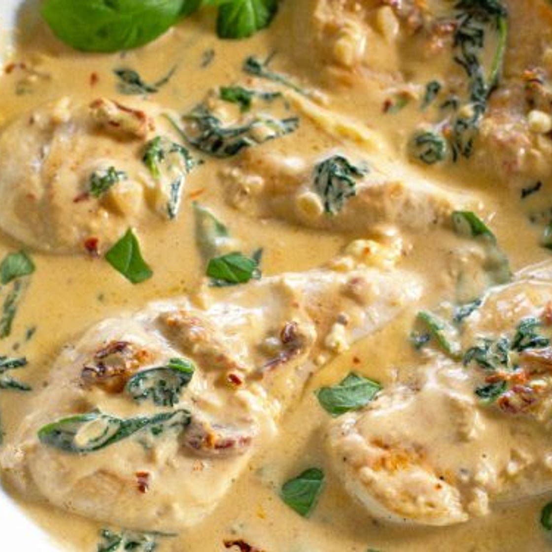 One-Pan Creamy Chicken and Spinach
