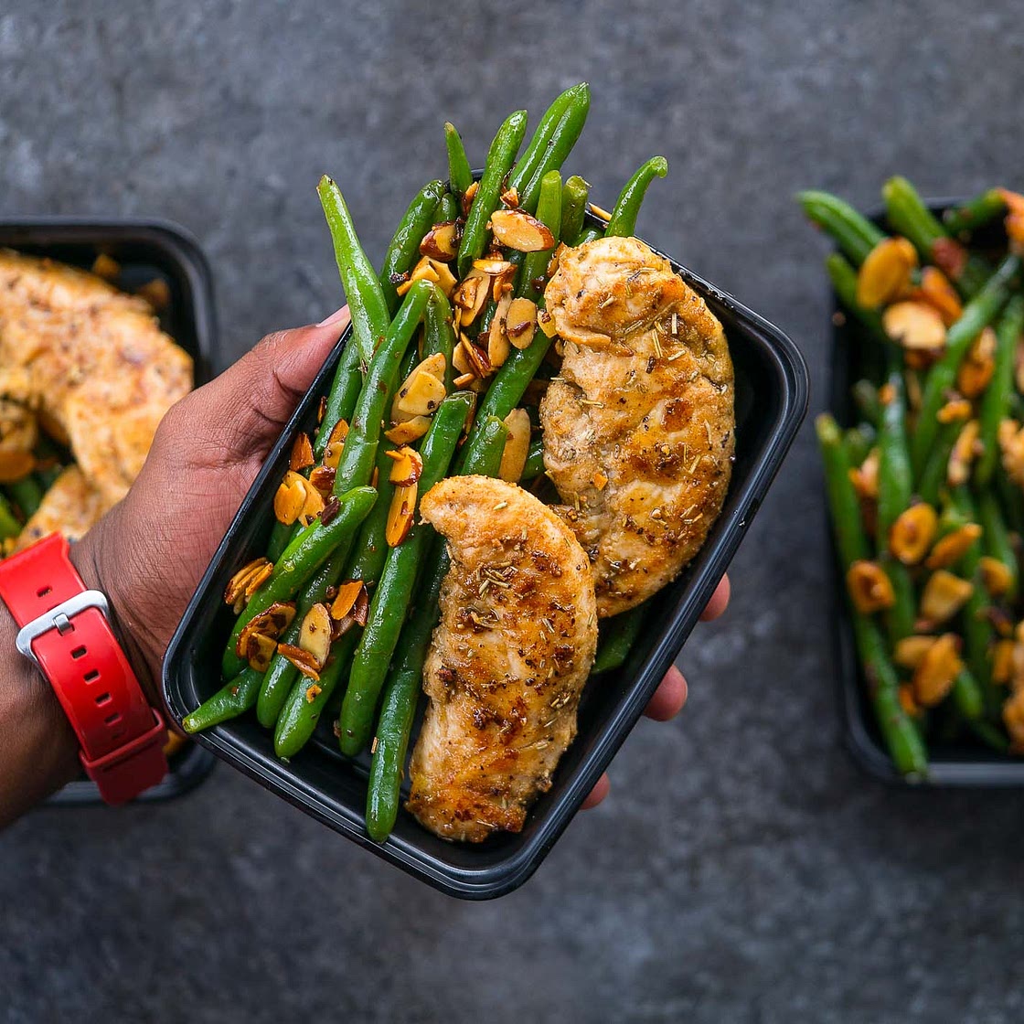 Keto Chicken & Green Beans Almondine Meal Prep