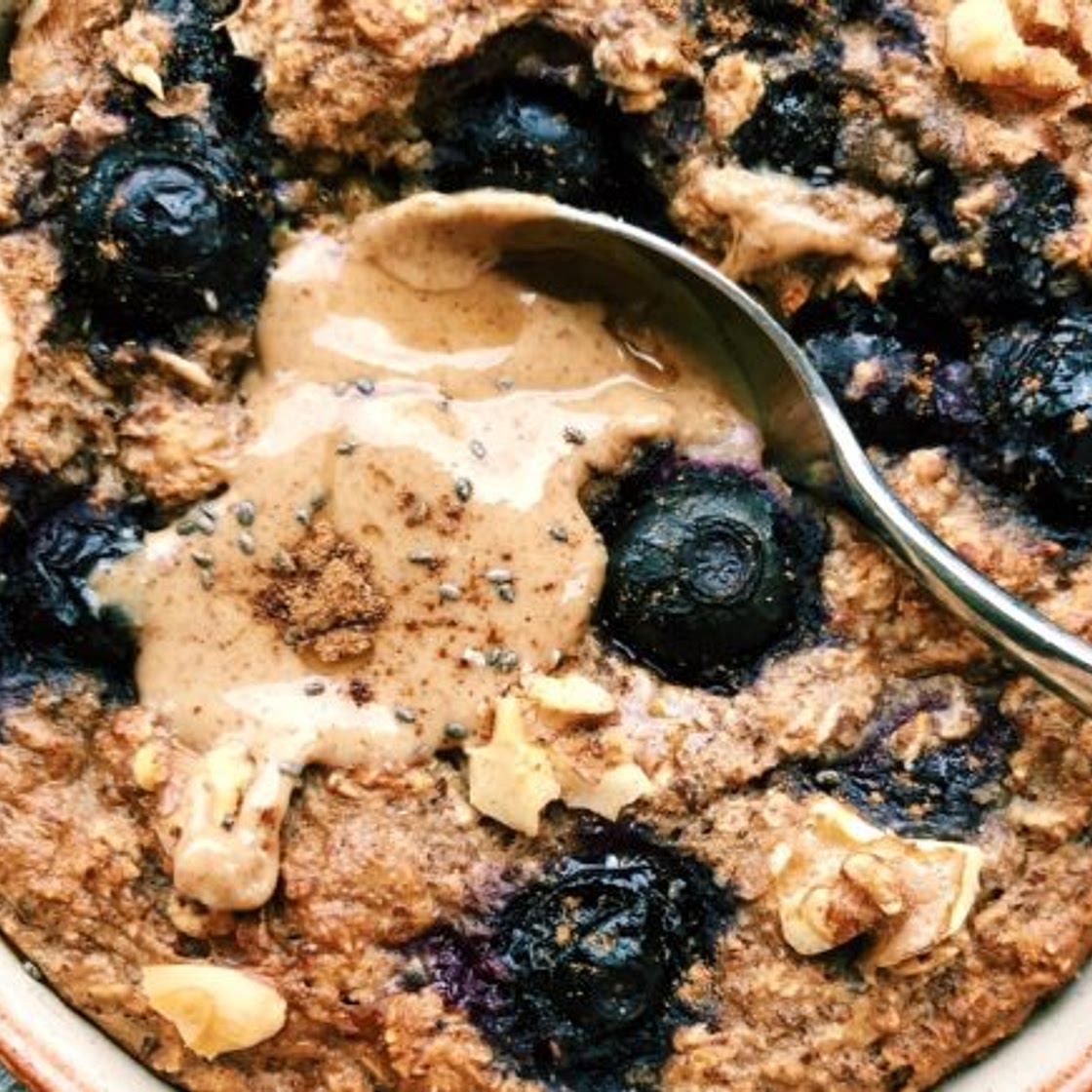 Blueberry Baked Oats {vegan, gluten free}
