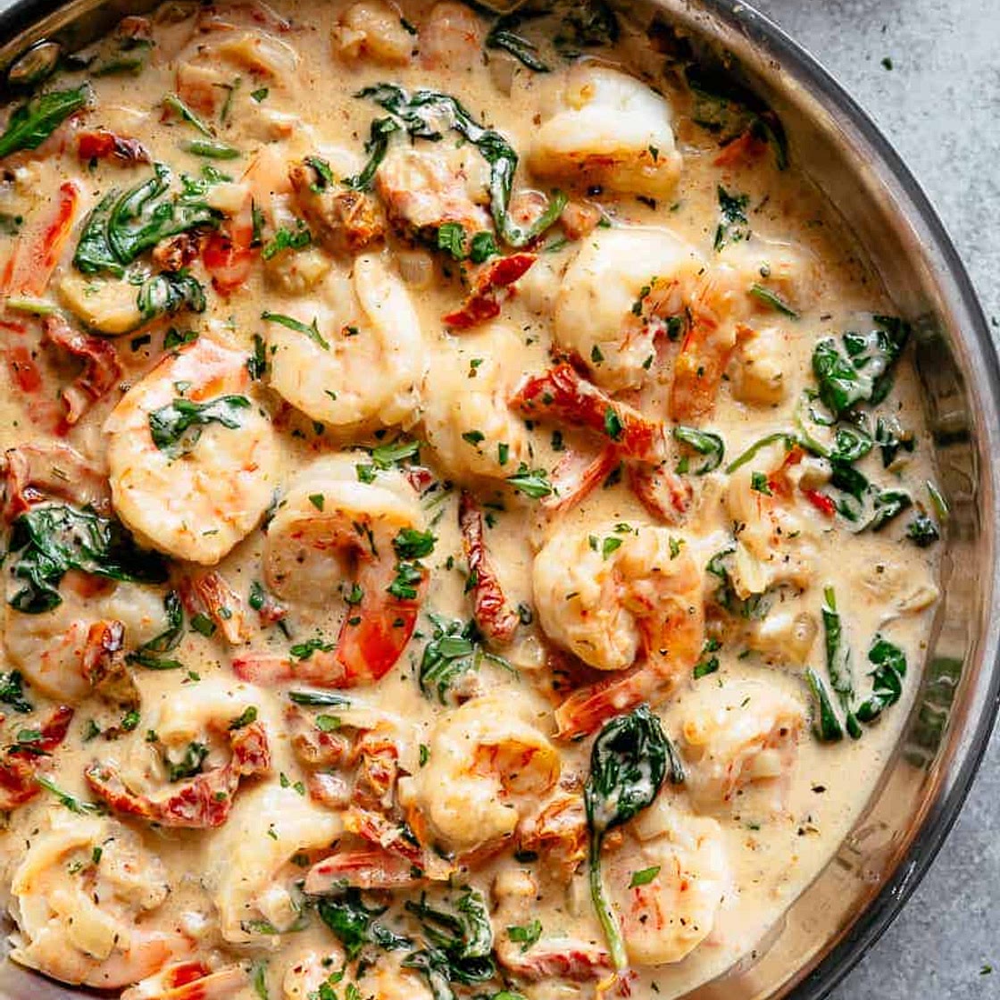 Creamy Garlic Butter Tuscan Shrimp