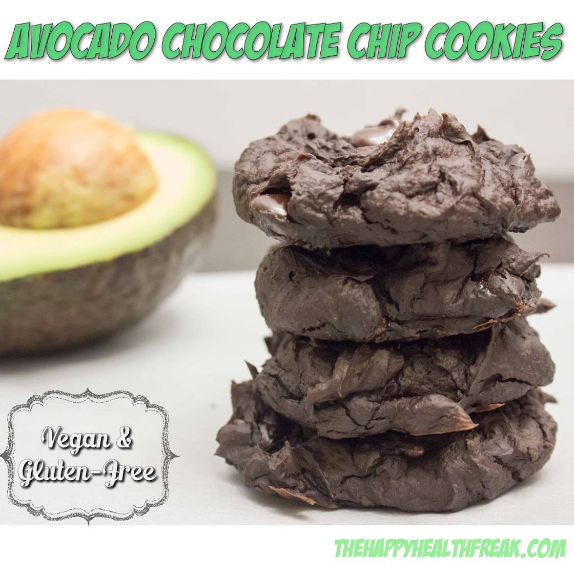 Healthy Avocado Chocolate Chip Cookies ~ Vegan, GF - The Happy Health Freak