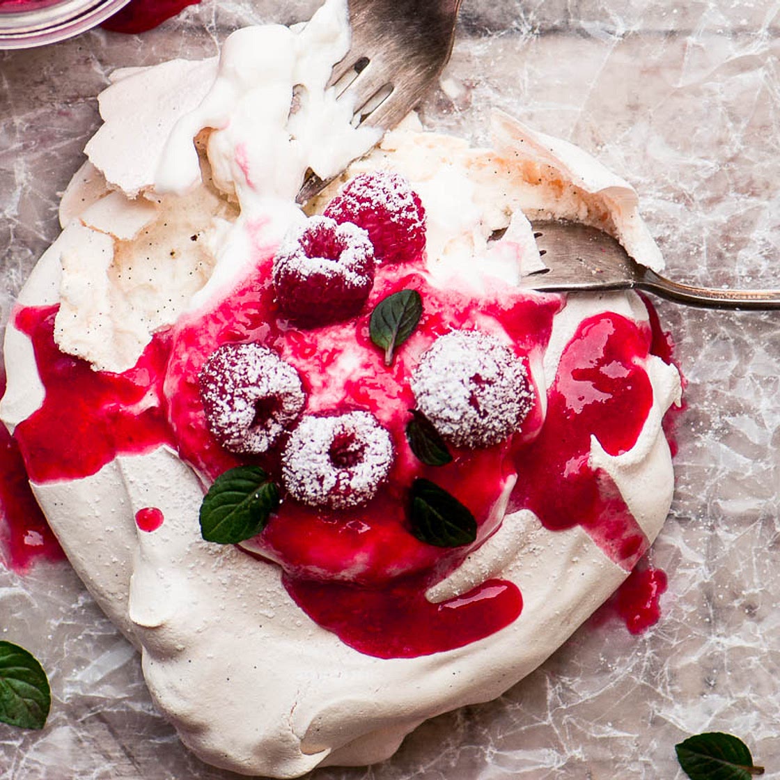 Individual Fresh Raspberry Pavlovas