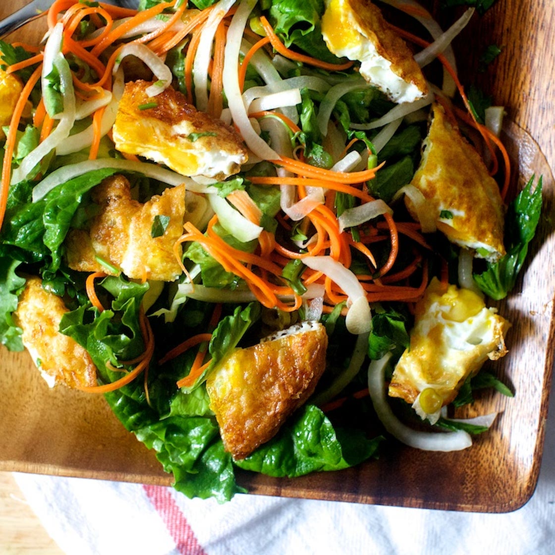 fried egg salad