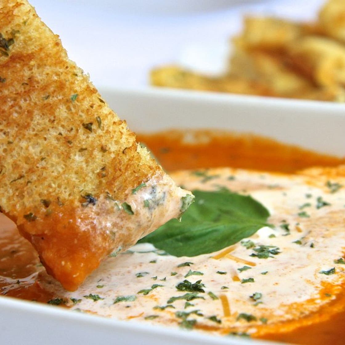Fresh Roasted Tomato Soup w/ Grilled Cheese Sticks