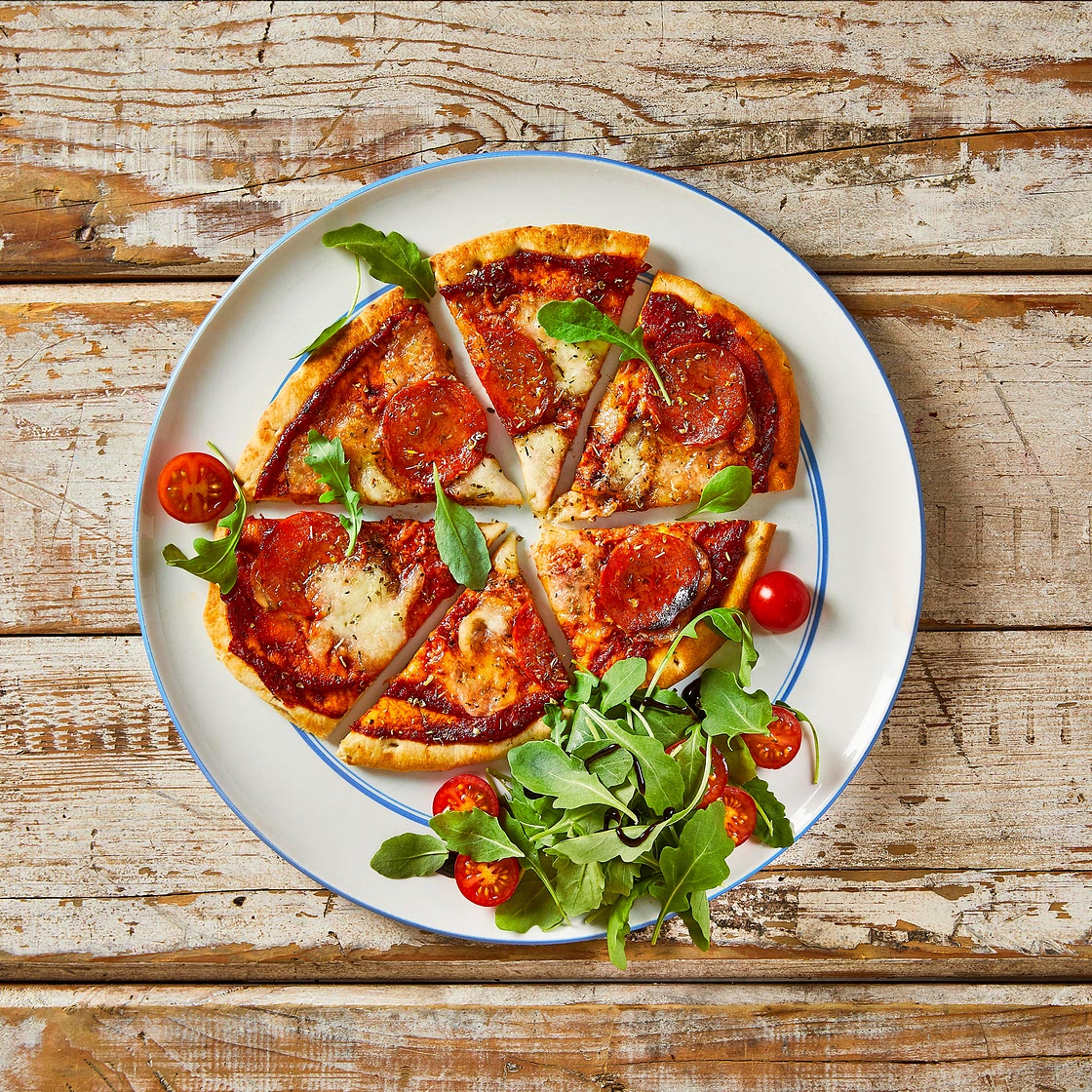 Pepperoni Pizza With Rocket Salad