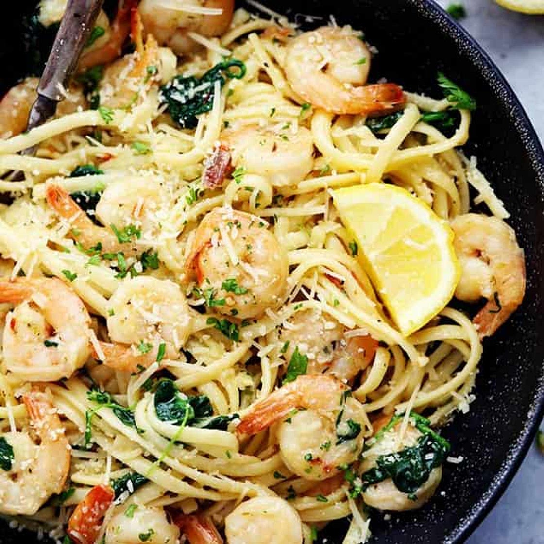 Lemon Garlic Parmesan Shrimp Pasta