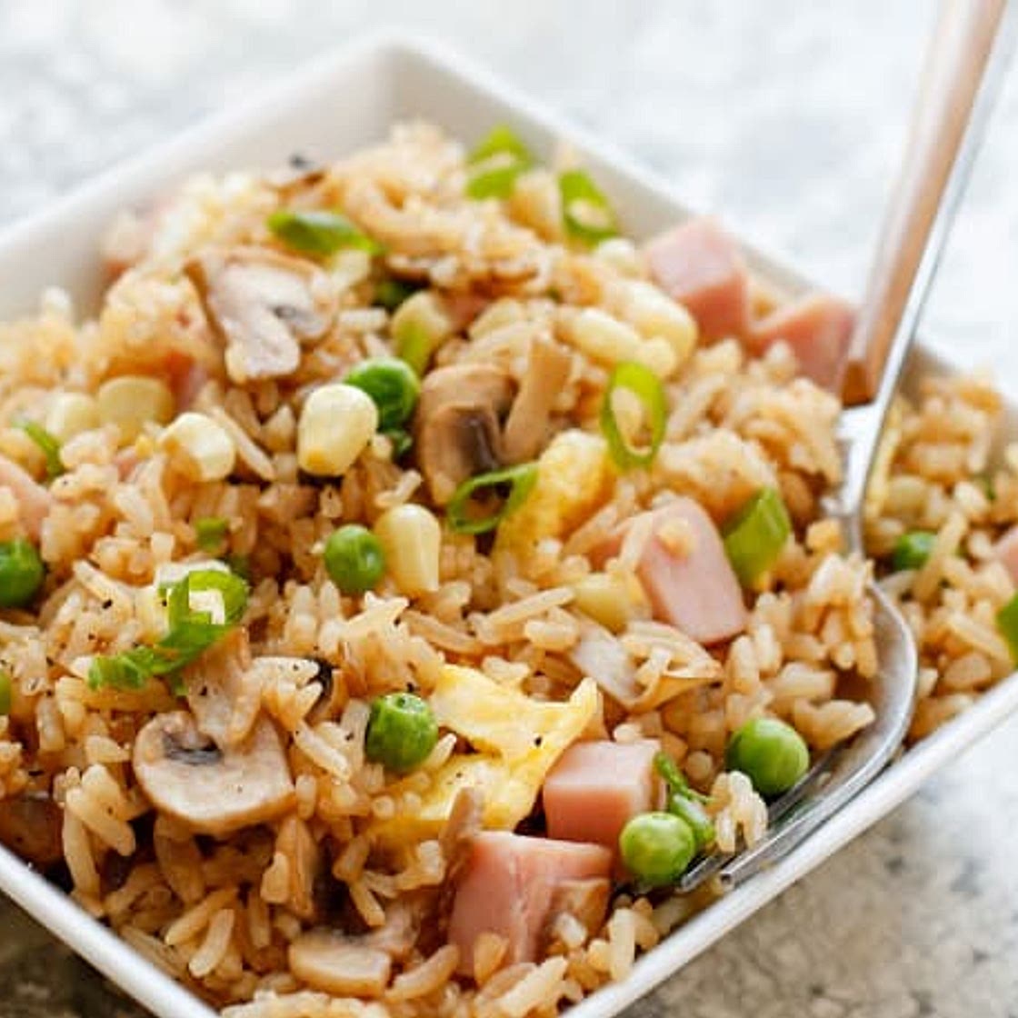 {Better Than Take-Out} Fried Rice with Ham and Vegetables