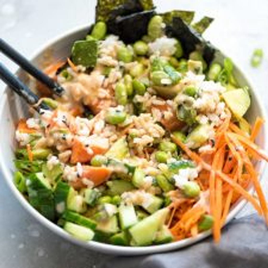 Sushi Bowl with Vegan Spicy Mayo