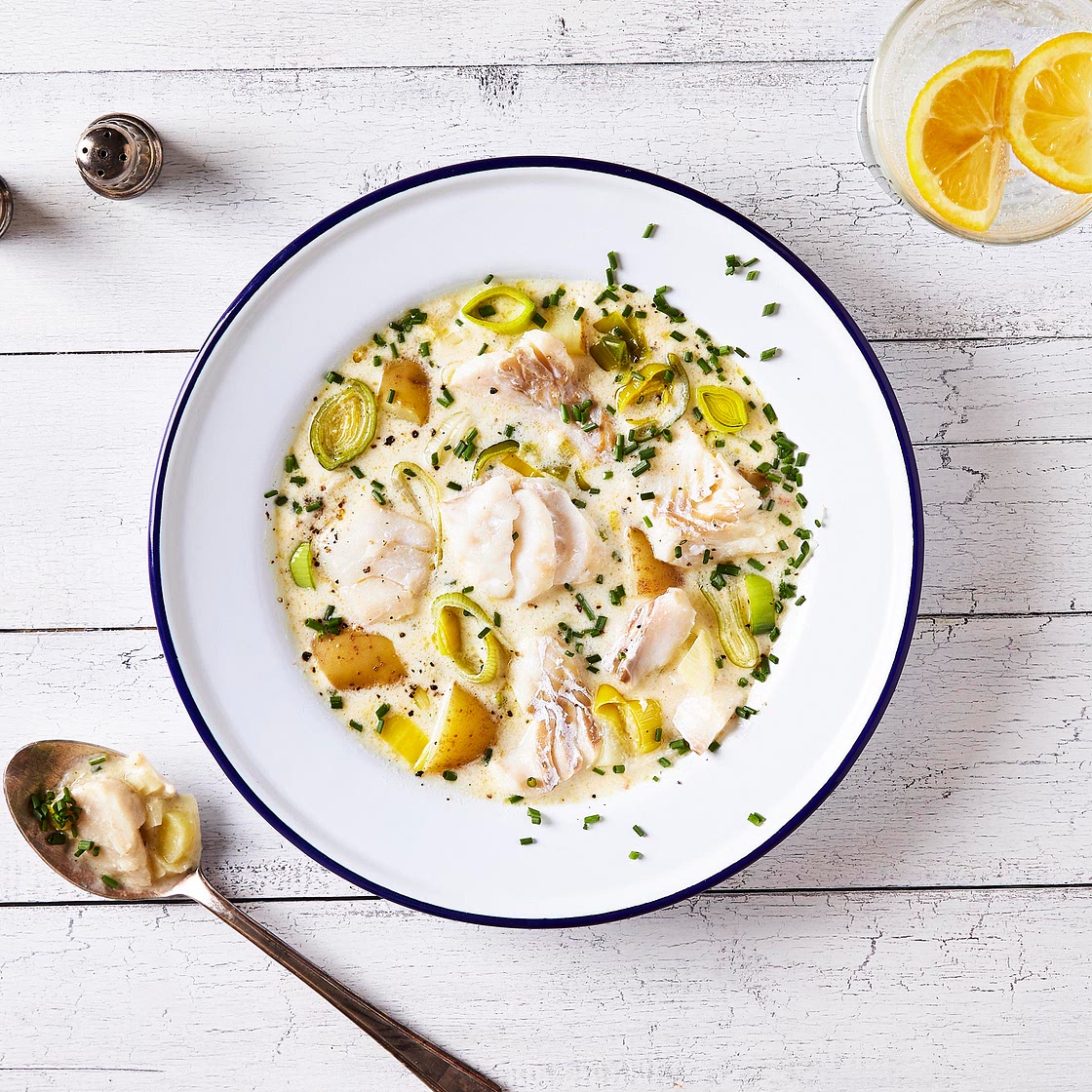 One-Pot Haddock, Leek & Cheddar Chowder