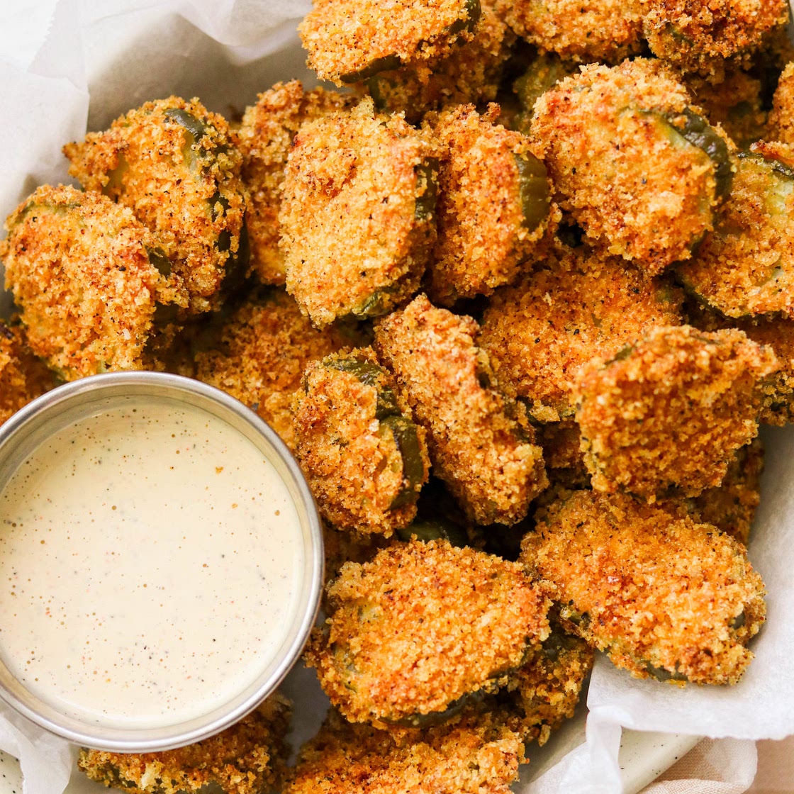 Keto Air Fryer Fried Pickles (Paleo, Whole30)