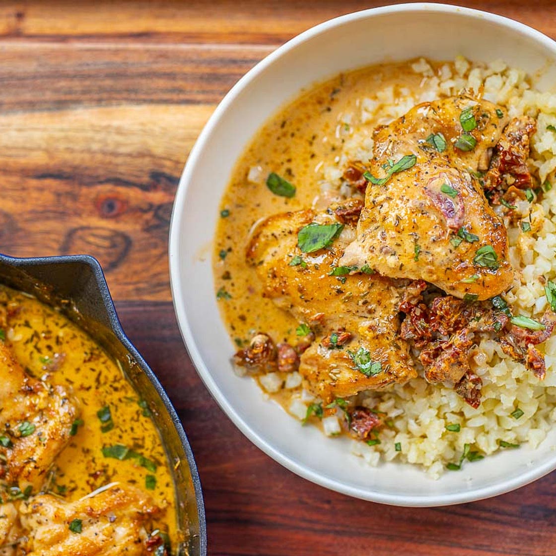 Creamy Keto Mediterranean Chicken & Tomato