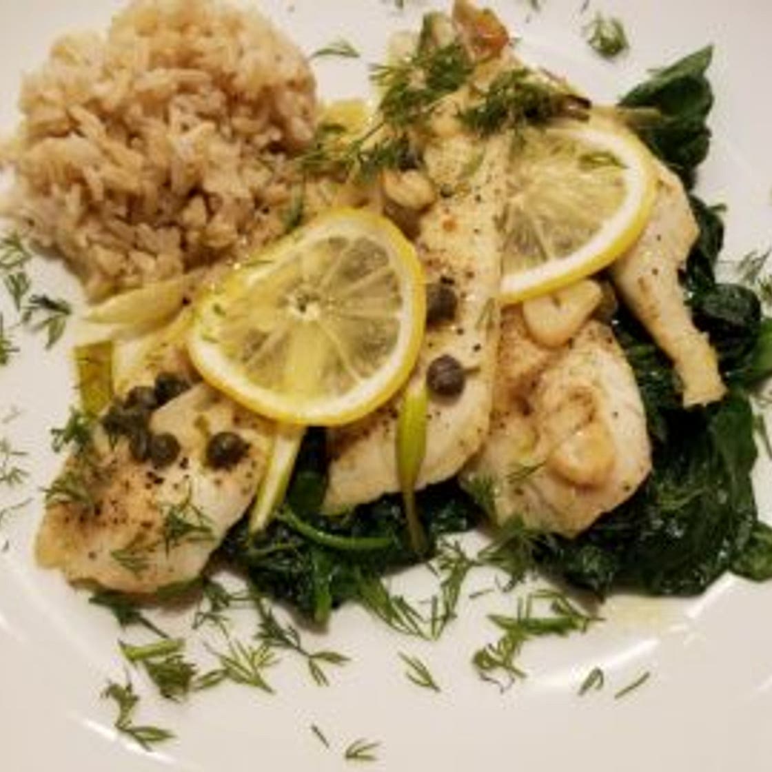 Baked sole fillet