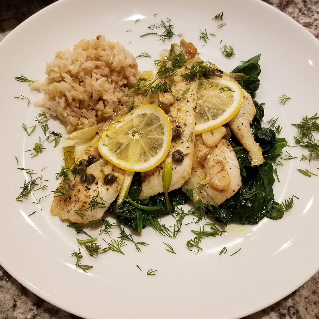 Baked sole fillet