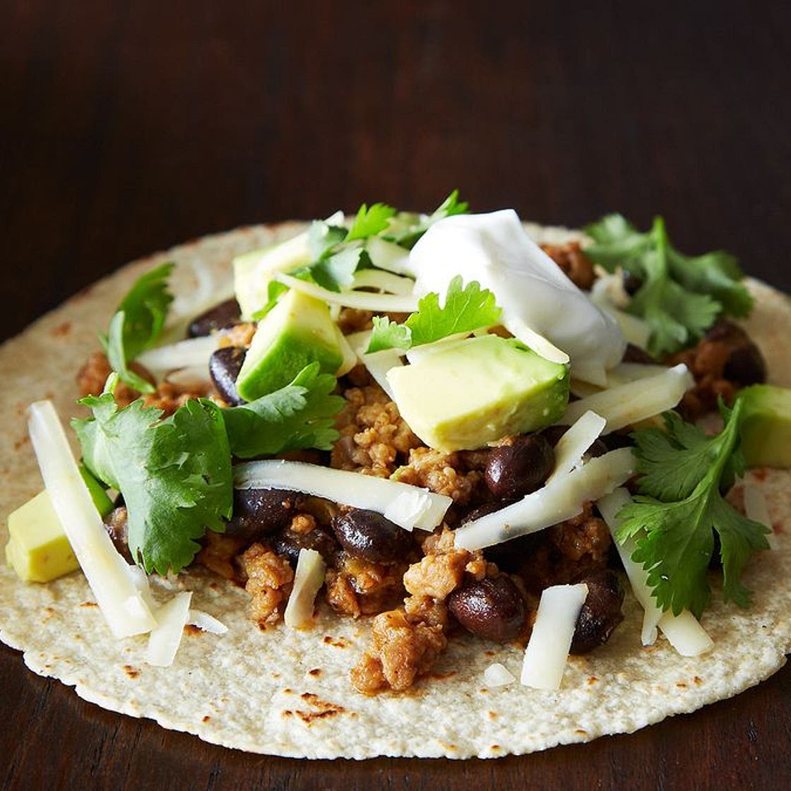 Coconut-Lime Pork Tacos with Black Beans and Avocado