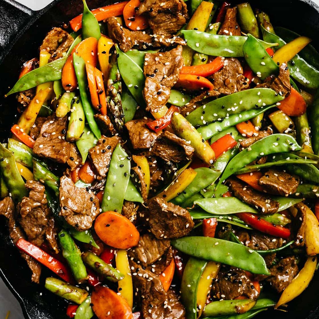 Mostly Veggie Steak Stir Fry