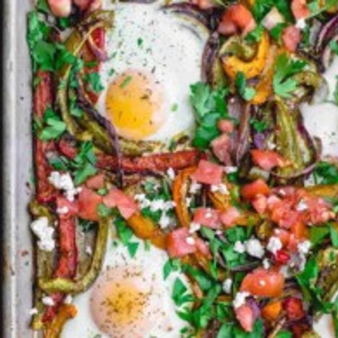 Easy Sheet Pan Baked Eggs and Veggies