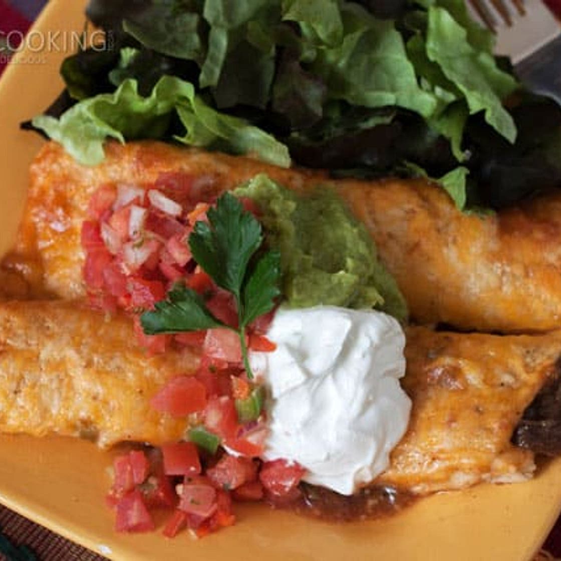 Pressure Cooker Shredded Beef Enchiladas