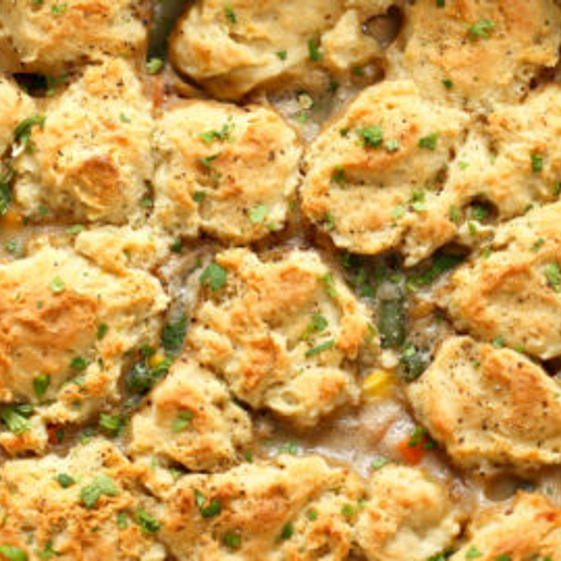 Vegan Pot Pie with Biscuit topping