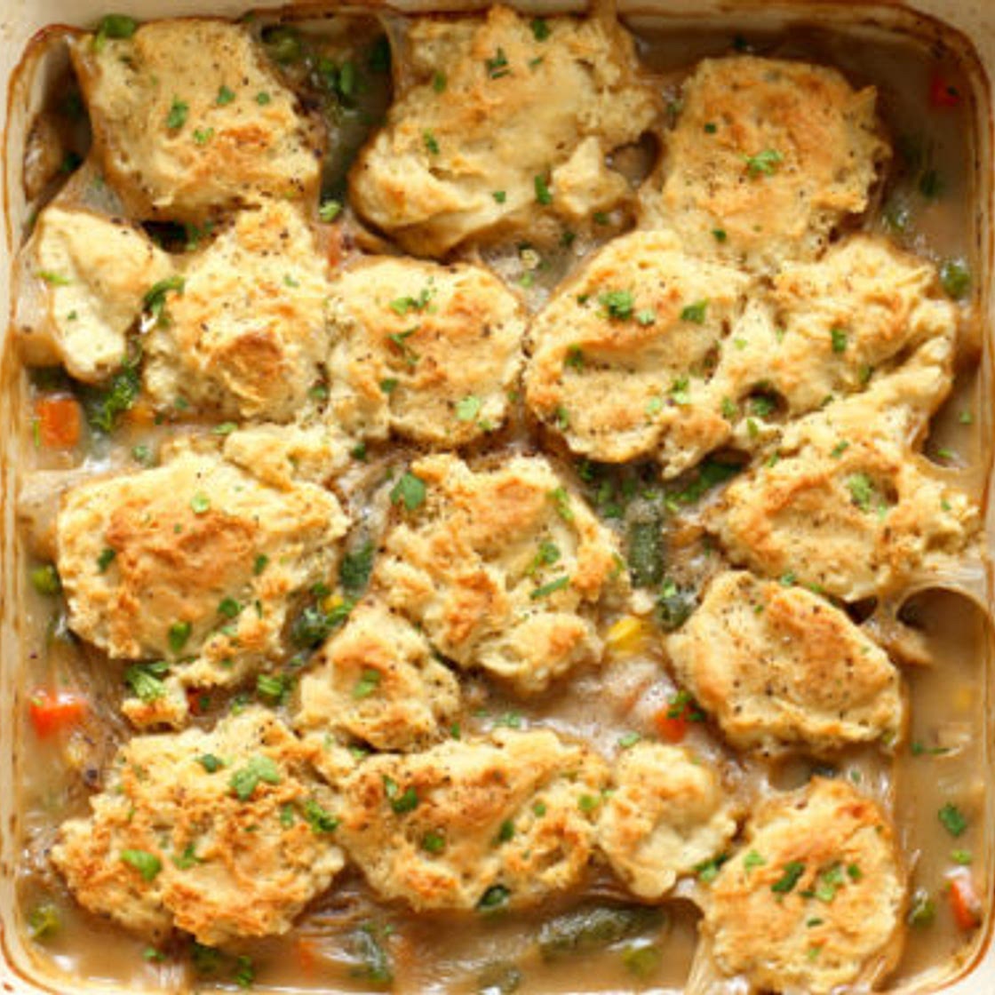 Vegan Pot Pie with Biscuit topping