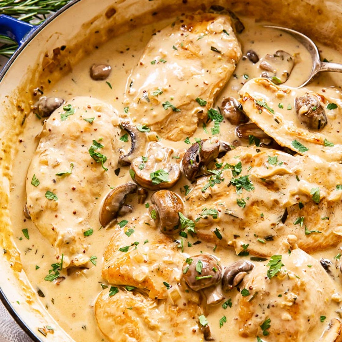 Chicken with Garlic Mushroom Sauce
