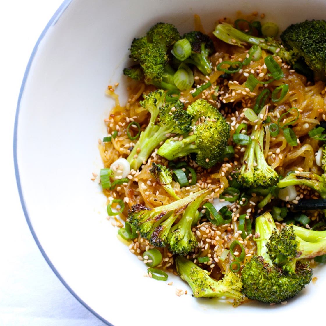 Sesame Spaghetti Squash Noodles with Broccoli