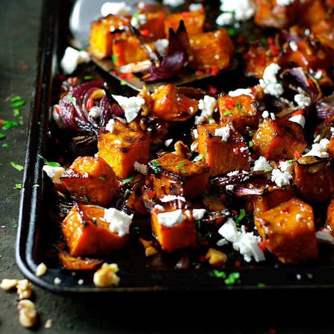 Maple Roasted Pumpkin with Chili and Feta