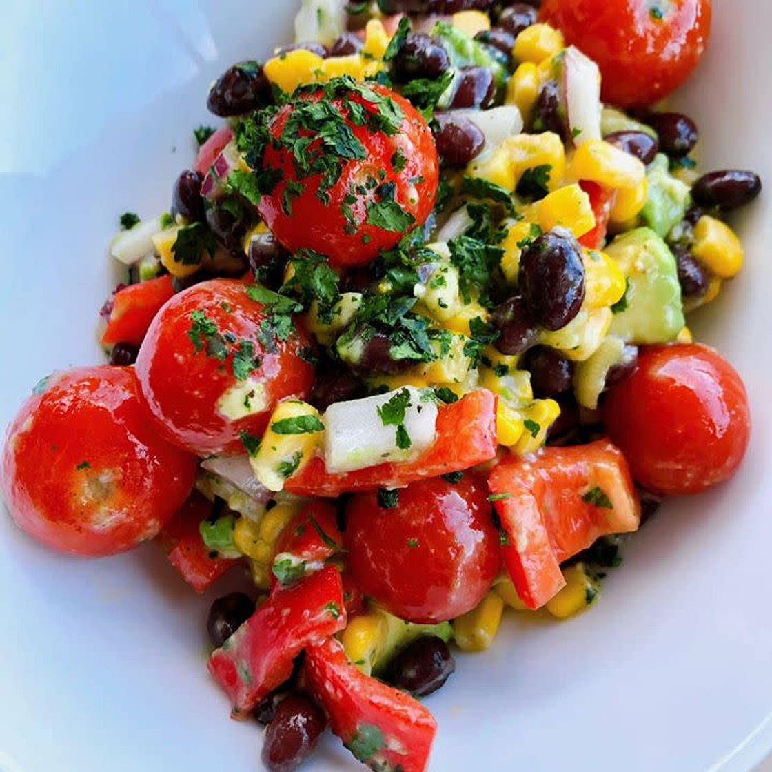 Black Bean & Corn Salad with Avocado Dressing
