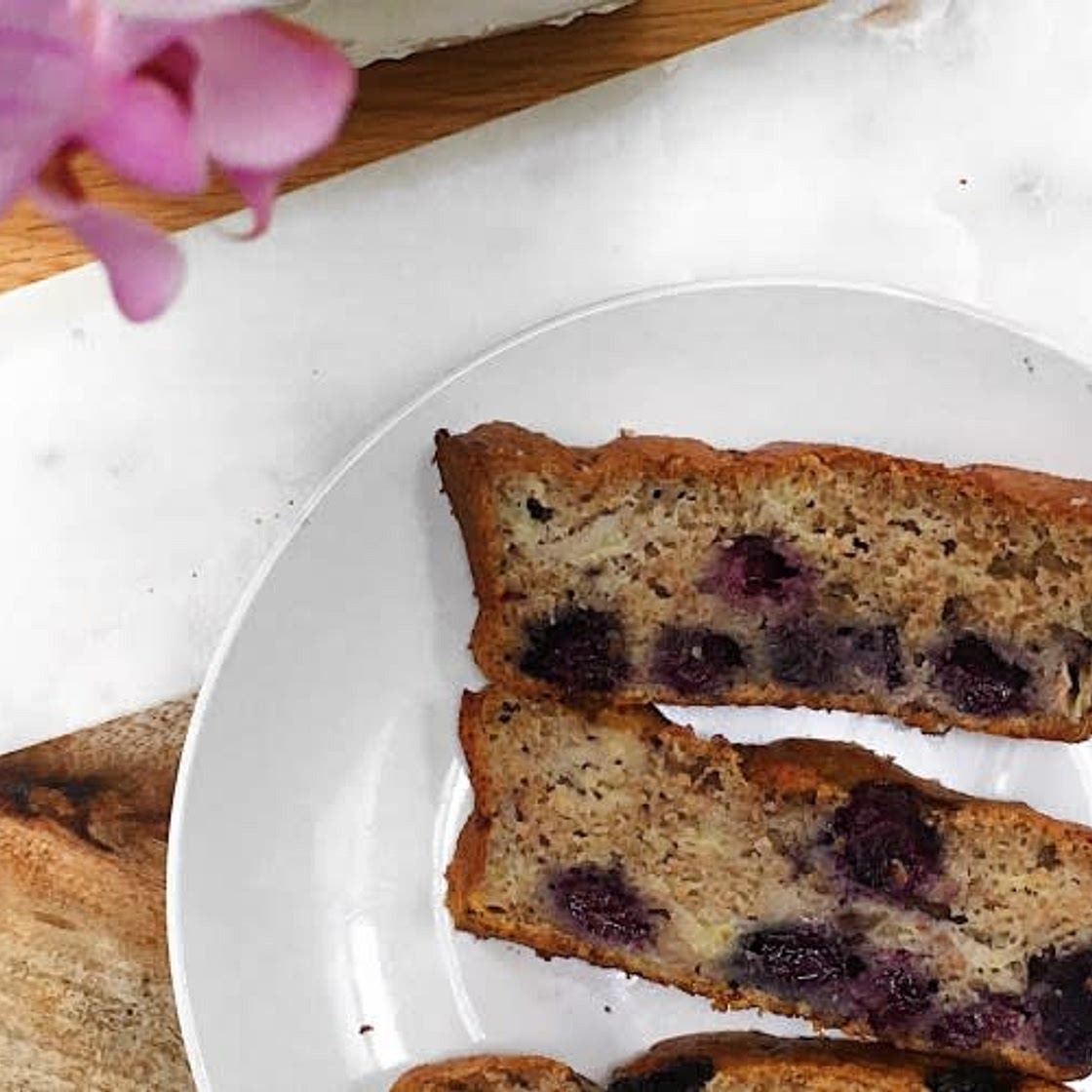 Spelt Flour Vegan Blueberry Banana Bread | Nourish Your Glow