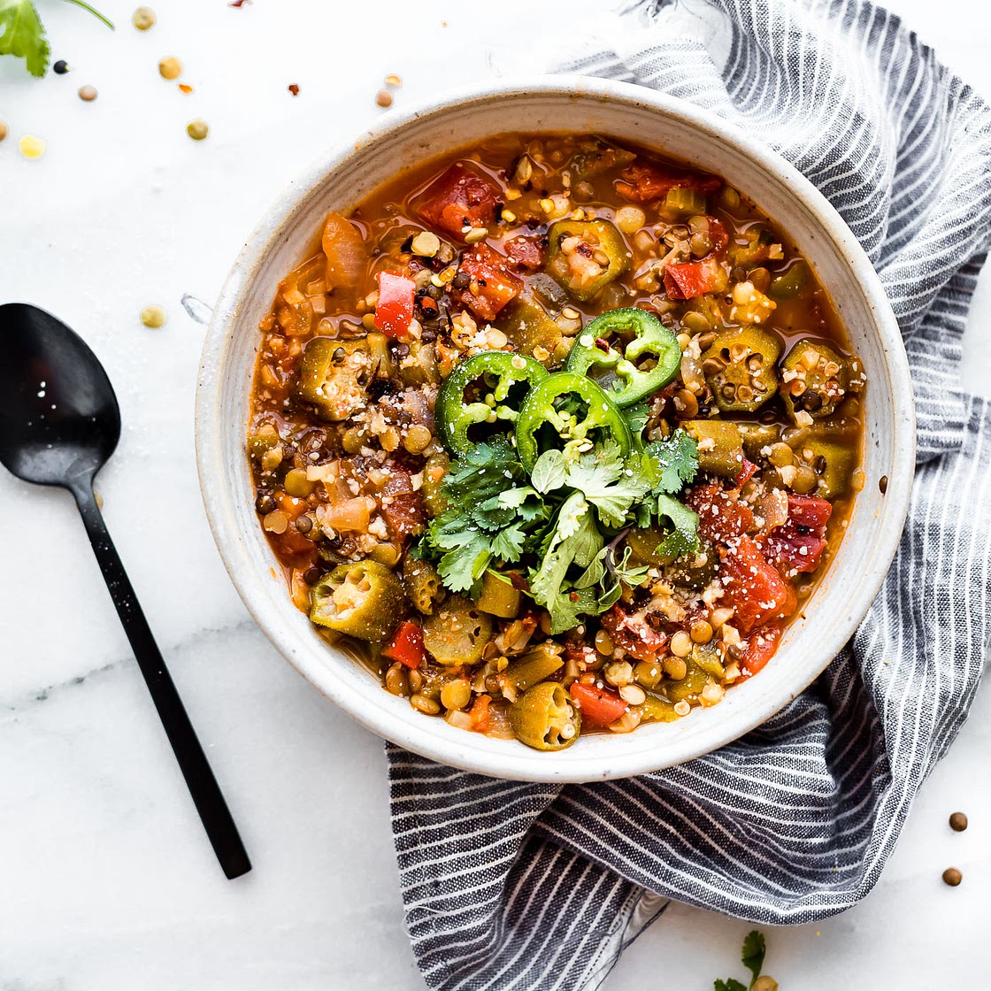 Instant Pot Lentil Gumbo {Vegan}