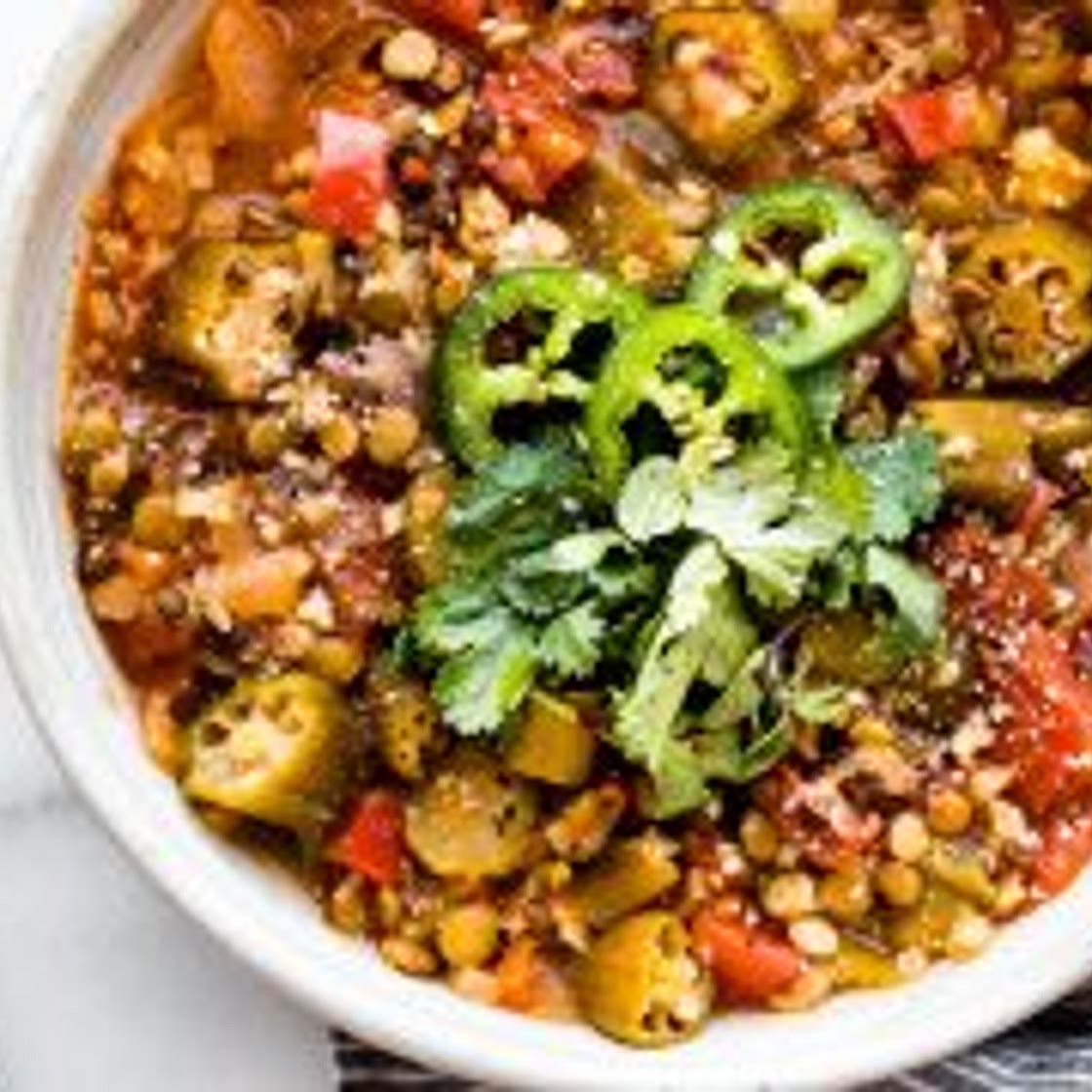 Instant Pot Lentil Gumbo {Vegan}