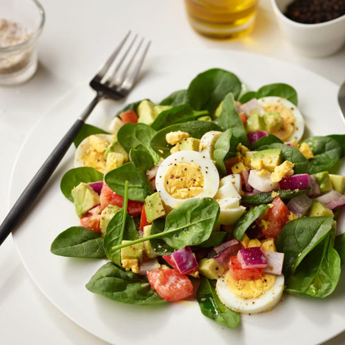 Karate Chopped Tomato & Avocado Egg Salad