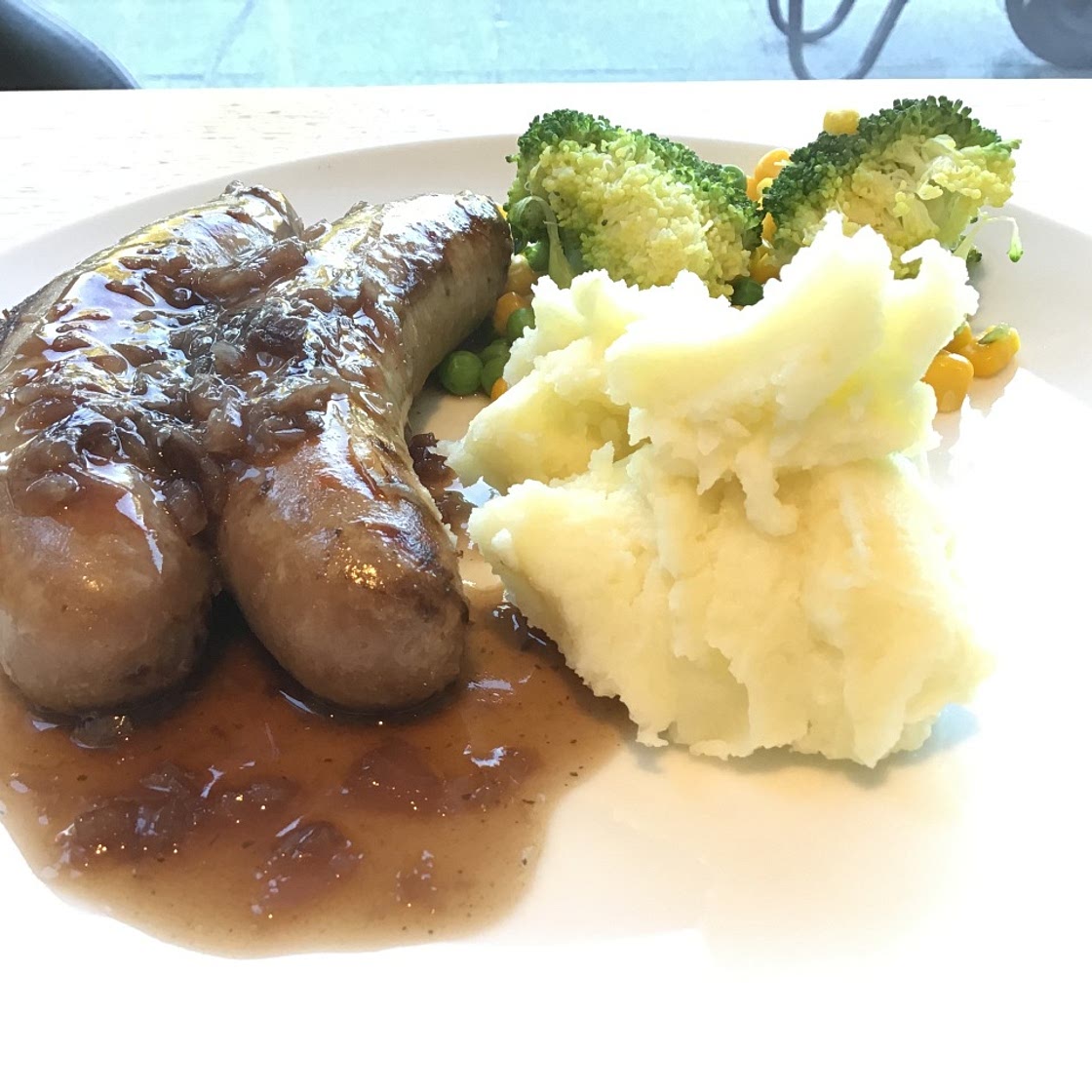 Delicious Sausage and Mash With onion gravy 😋